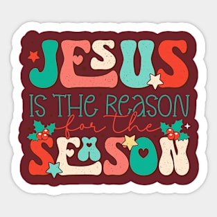 Jesus Is The Reason For The Season Christian Santa Christmas Sticker